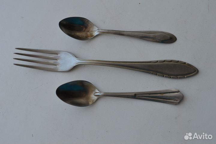 Ложки и вилка клеймо Вятка