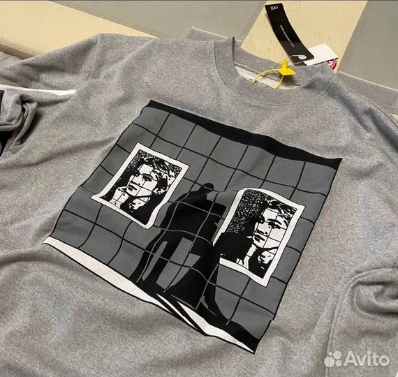 Свитшот Cav Empt серый с лицами