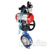 Затвор дисковый поворотный DN.ru WBV1413E-2W-Fb Ду200 Ру16, чугун, уплотнение - epdm, с пневмопривод