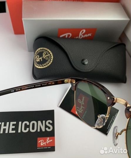 Очки ray ban clubmaster зеленые