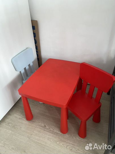 Стол и два стула маммут икеа