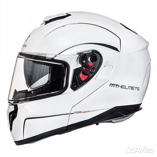 MT helmets Atom SV Solid modular helmet White Pear