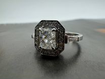 Золотое кольцо с бриллиантом 1ct e/vvs1