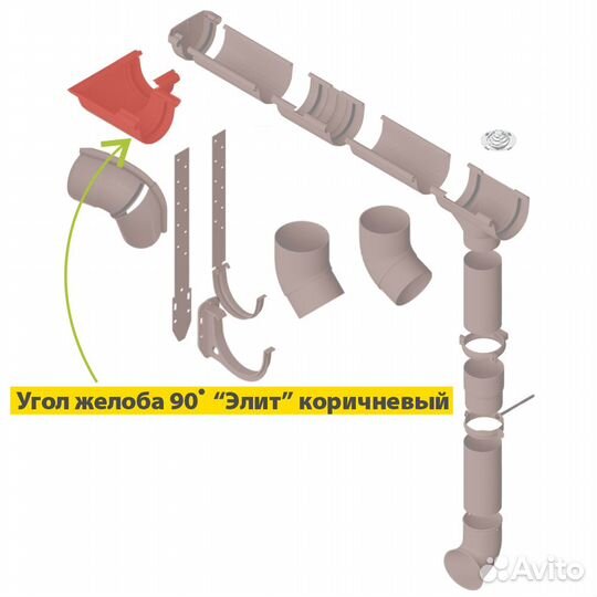 Угол желоба 90 Альта-Профиль 