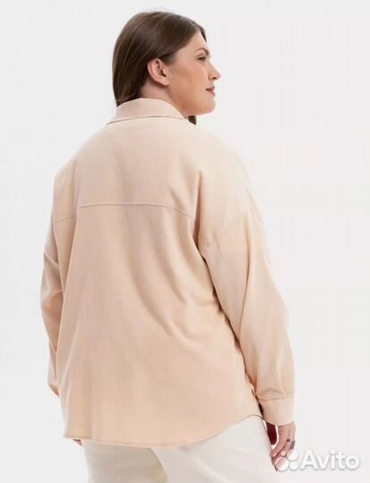 Рубашка вельветовая светло-бежевая 56-58 размера