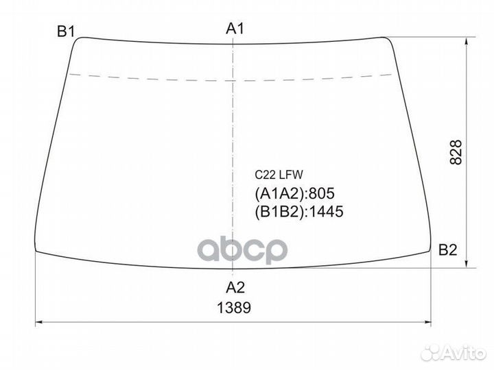 Стекло лобовое (В резинку) Nissan Largo 87-92