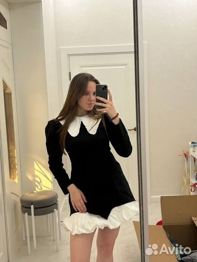 Платье черное-белое