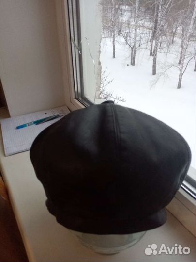 Берет женский, натуральная кожа