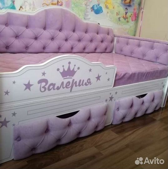 Детская кровать Фея с мягкой спинкой