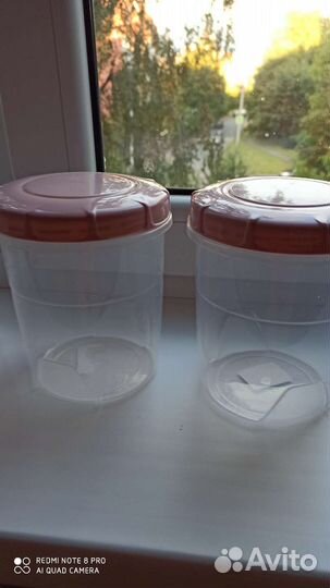 Банки пластик для сыпучих продуктов 2 шт