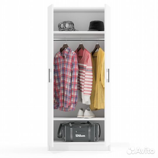 Шкаф Мебельный Двор ск-9Ш цвет белый шагрень, шхгхв 70х45х160 см