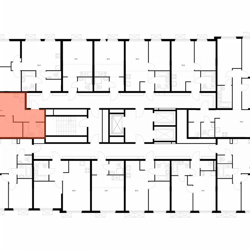 1-к. квартира, 33,9 м², 22/25 эт.