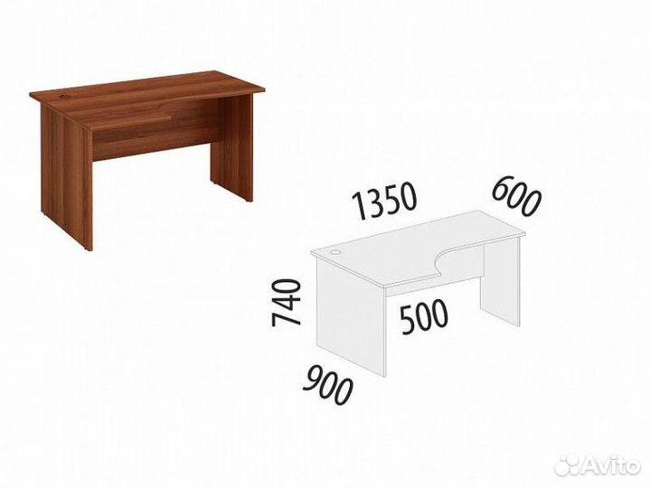 Стол угловой (лев) Альфа 62.62 компьютерный