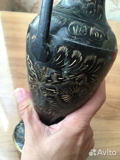 Ваза индия латунь резная