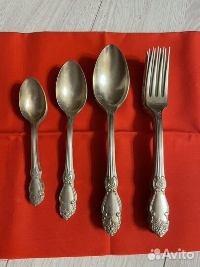 Ложка и вилки мельхиоровые,Серебрянная роза