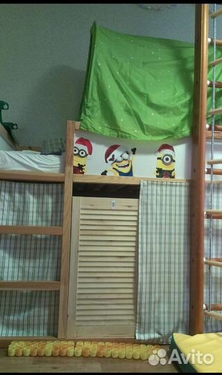 Кровать-чердак Икеа Кюра с матрасом б/у