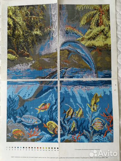 Схема для вышивки крестом Дельфины