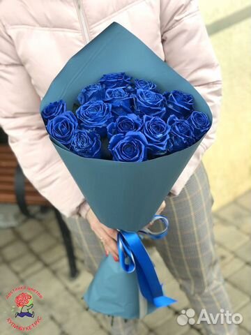 Синие розы, цветы, шары в наличии