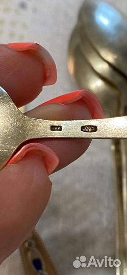 Набор кофейных ложек из серебра 875 пробы. СССР