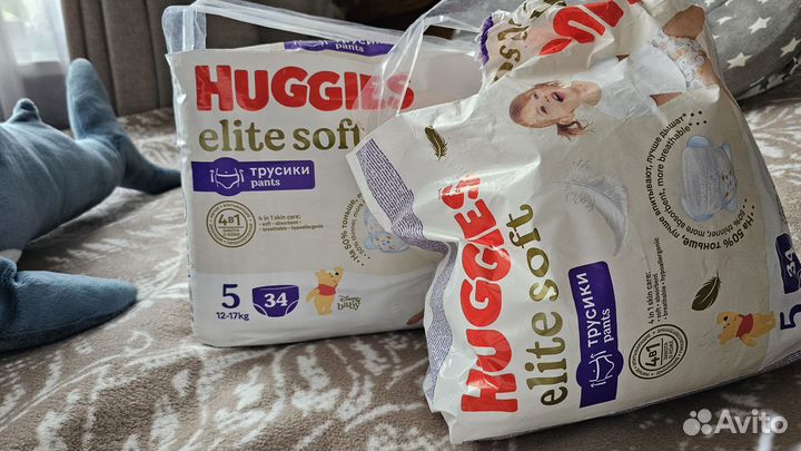 Подгузники трусики huggies elite soft 5