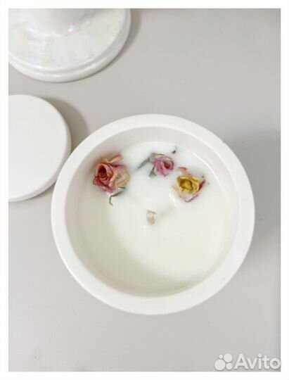 Свечи соевые ручной работы с сухоцветами