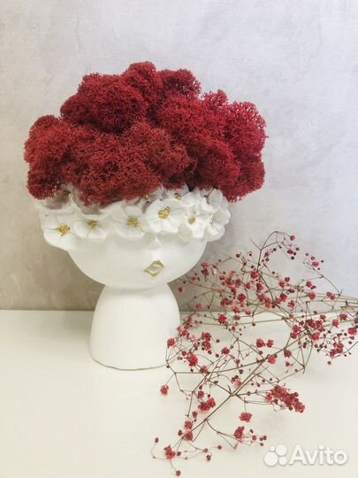 Гипсовая статуэтка со стабилизированным мхом