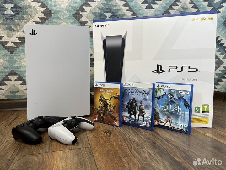 Sony playstation PS5 с дисководом 2 джойстика