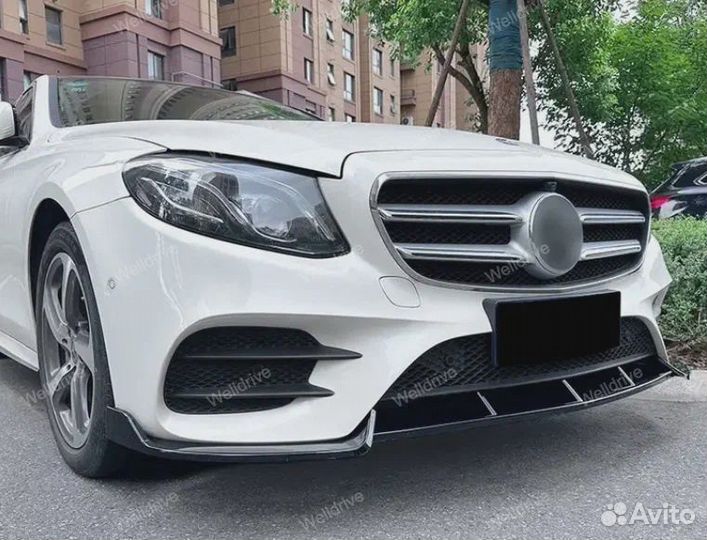 Сплиттер Mercedes W213 C238 дорест AMG черный