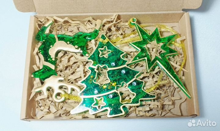Елочные украшения ручной работы из эпоксидной смол