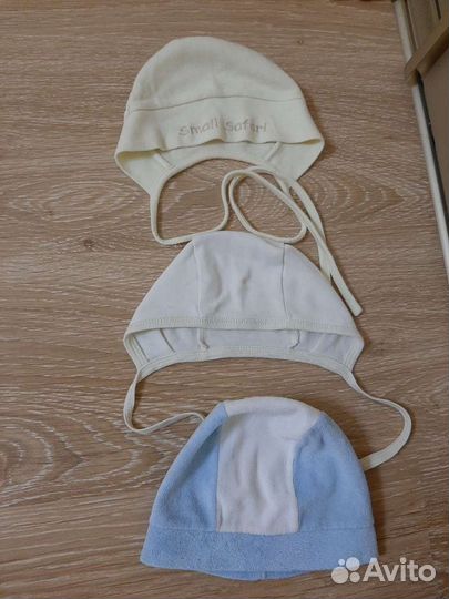 Чепчики на выписку кружевные, с рушечкой, хлопковы