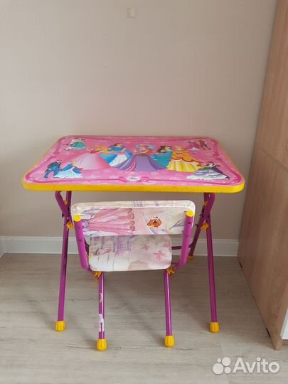 Детский стол и стул, складные