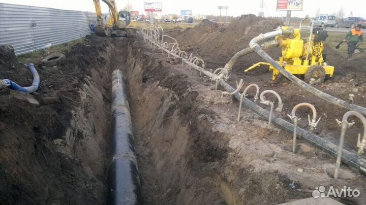 Аренда мощных насосов, мотопом, водопонижение, вод