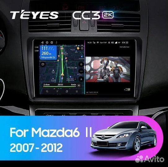 Магнитола Teyes CC3 2K 6/128 Mazda 6 GH 2007-2012