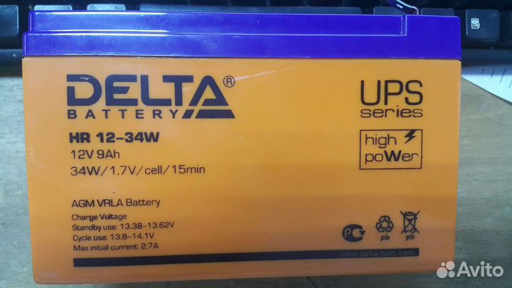 Аккумулятор Delta HR 12v 9Ah для UPS и машинок