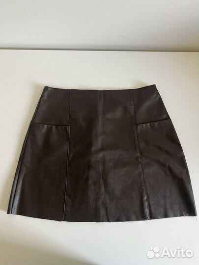 Юбка под кожу шоколадный цвет bershka