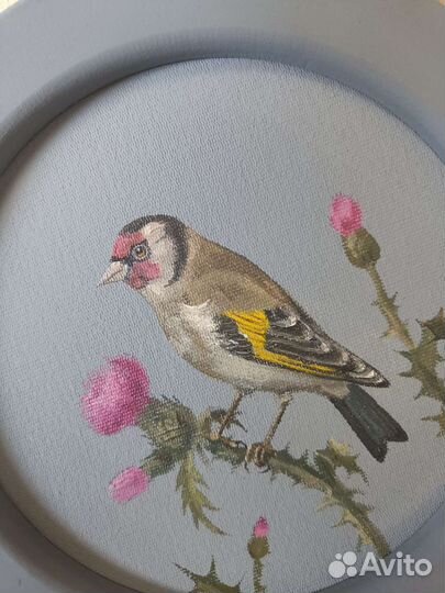 Картина маслом на холсте Щегол