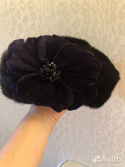 Норковый мягкий берет женский