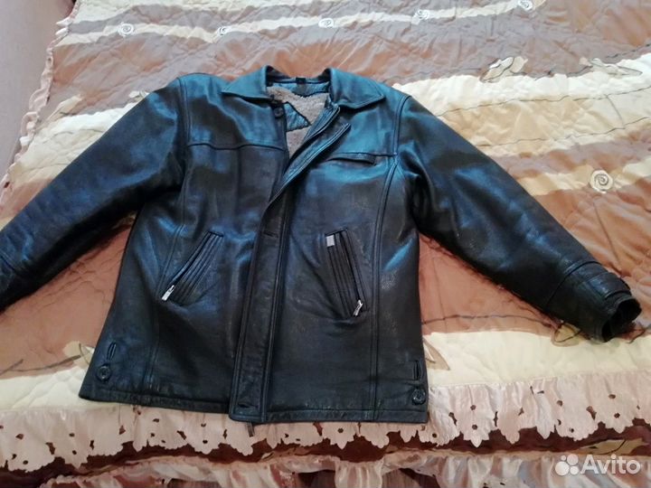 Куртка кожаная натуральная и мех натуральный