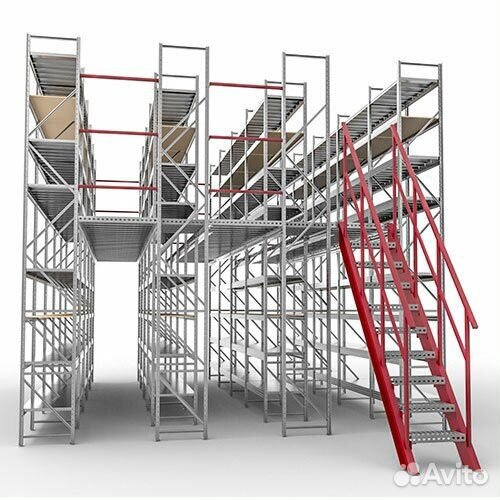 Монтаж мезонинных стеллажей