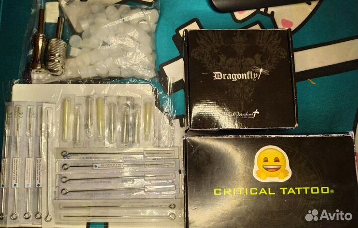 Тату машинка dragonfly X2 crazy lime + блок