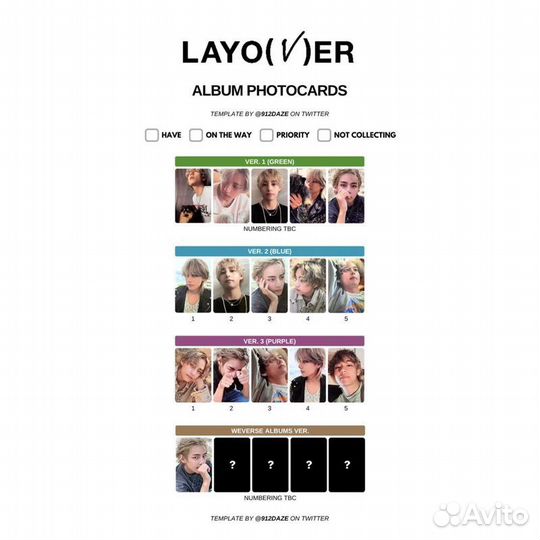 Альбом Тэхёна BTS V Layover- на руках все версии