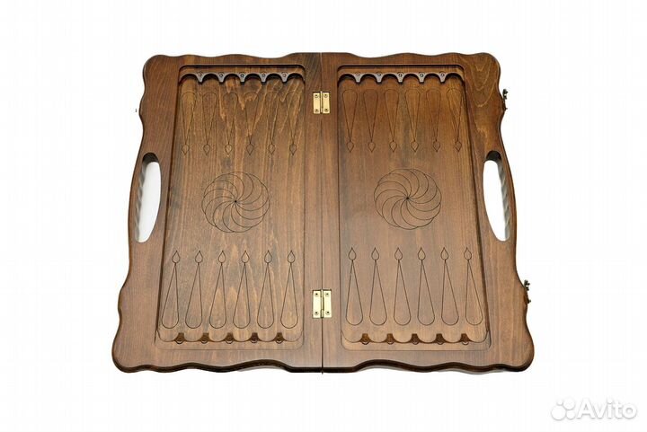 Нарды и шашки резные Спираль 51 х 54 см бук Армения 62671