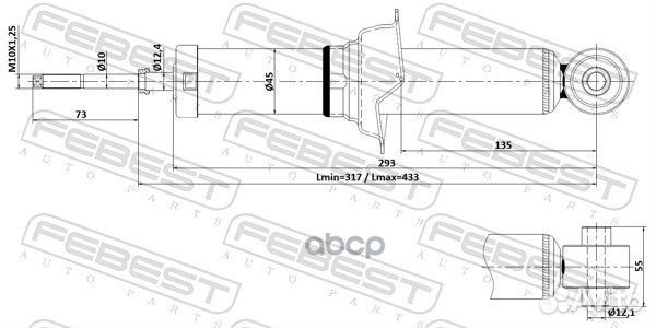 Амортизатор задний GAS.twin tube 04110008R Febest