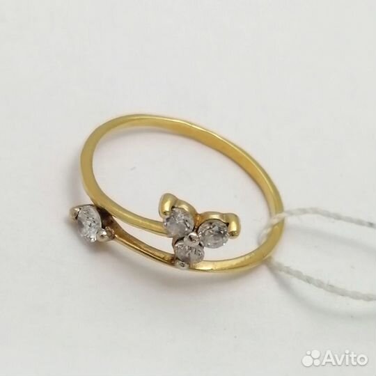 Кольцо / размер 16,5 / 1,23г / Золото585 / фианиты круглые
