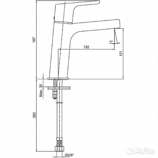 Смеситель для раковины E.C.A. 102808940ex Золото