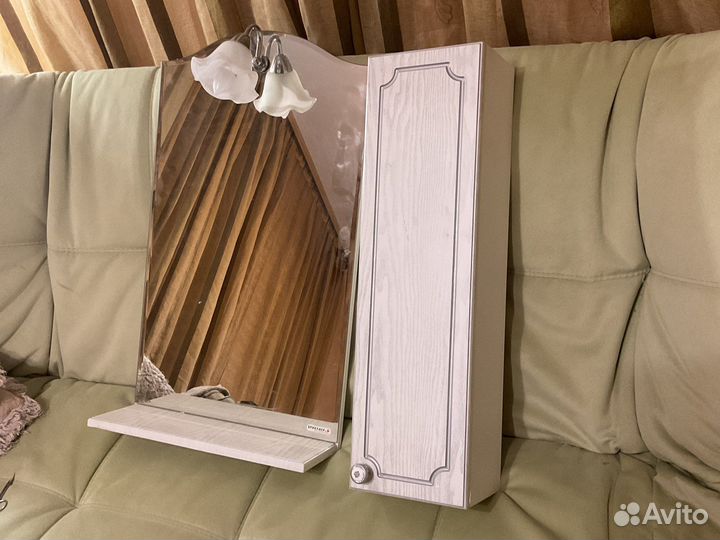 Зеркало+светильник+шкаф в ванную