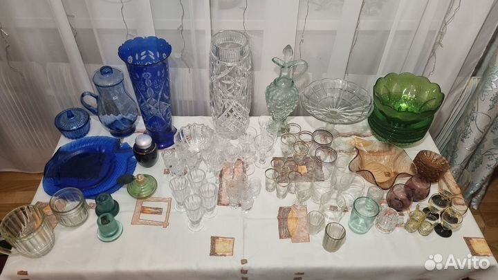 Посуда цветное стекло, хрусталь времен СССР
