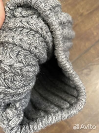Шапка снуд и варежки 50 шерсть