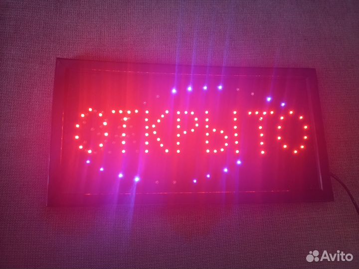 Светодиодная вывеска, табличка открыто/закрыто