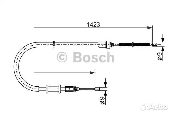 Трос ручного тормоза renault kangoo 1423мм левый